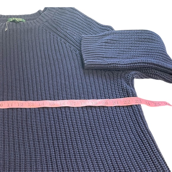 LRL Navy Blue Chunky knit Heavy Crew Neck Plus Sz Womens 2X - Picture 8 of 9